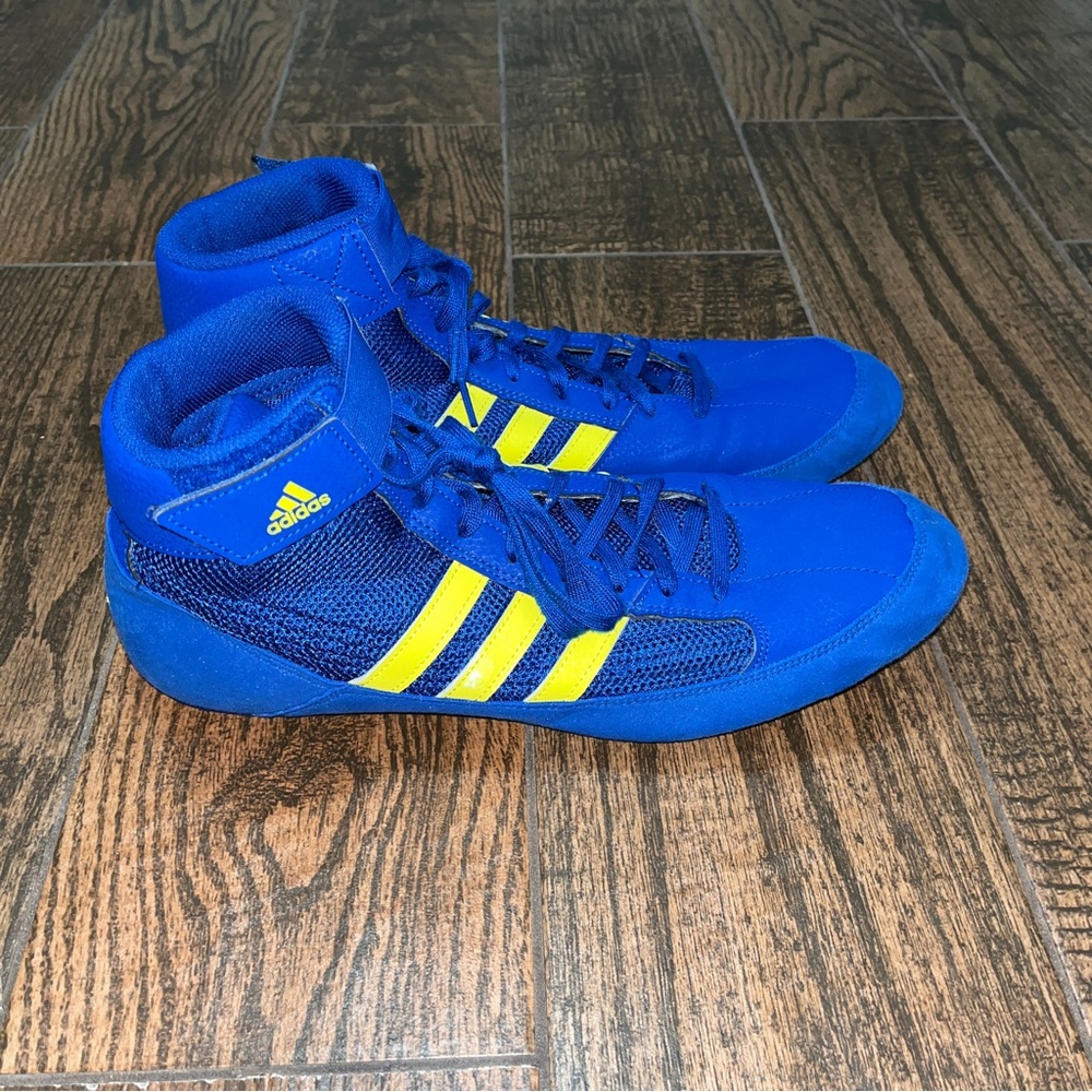 Mens Adidas HVC 2 Royal Blue - Solar Yellow Wrestling Shoes Sz. 12